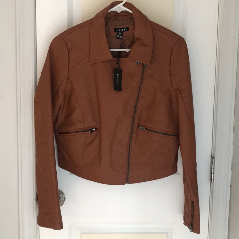 🤎Faux Leather Jacket🤎New with tags🤎